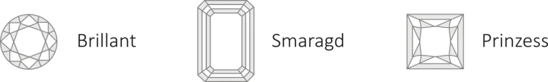 Bild Brillant, Smaragd, Prinzess Schliff